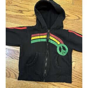 Lakhay Bob Marley One Love Infant Zip Hoodie Rasta Peace Sign Black